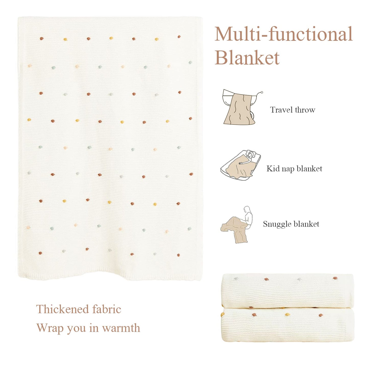 Knitted Throw Blanket Nordic Style