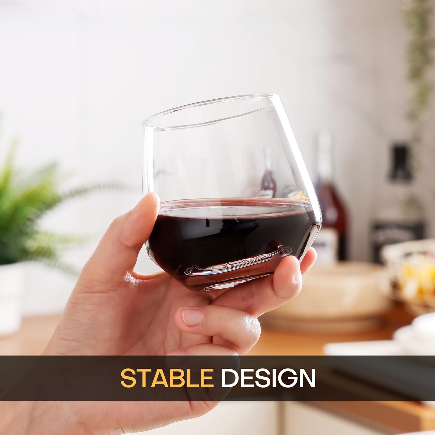 Stemless Wine Glasses Set of 4