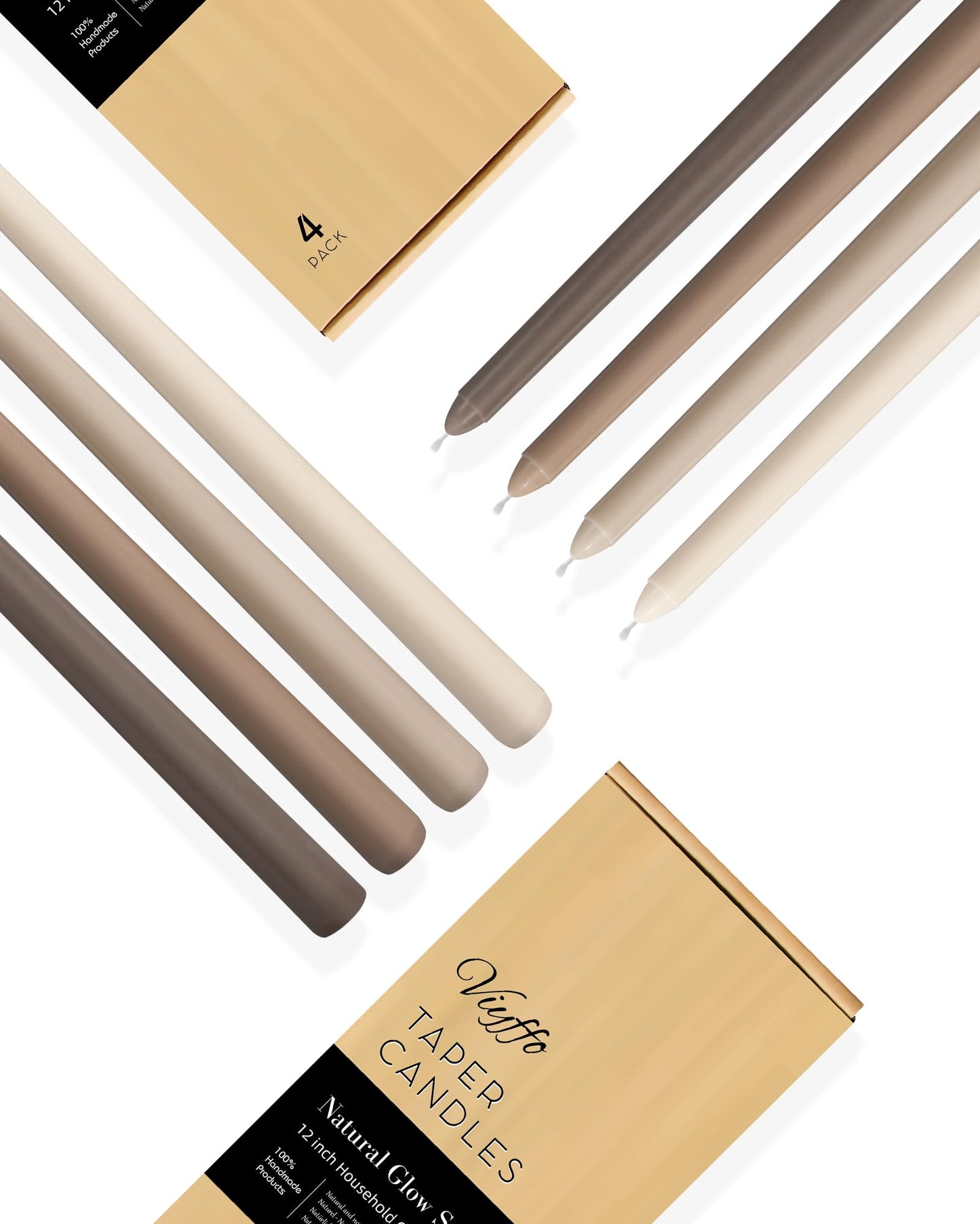 Taper Candles 12 Inch Brown Set of 4