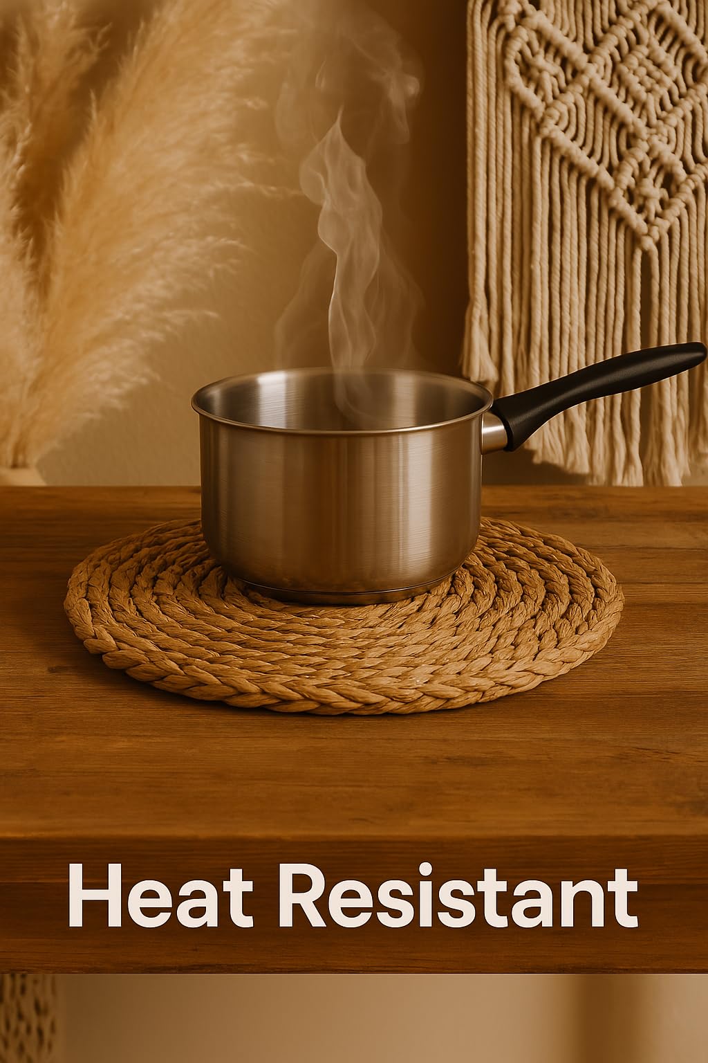 Round Woven Placemats, Natural, Set of 6