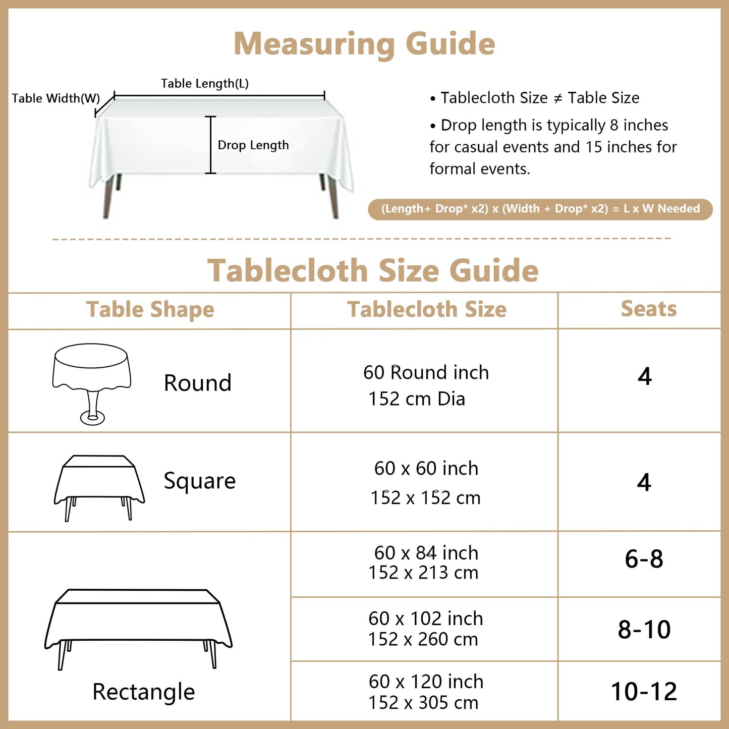 Faux Linen Table Cloth