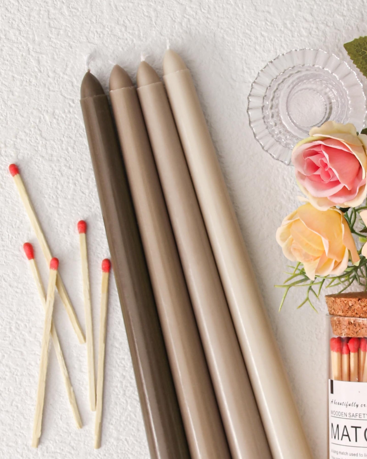 Taper Candles 12 Inch Brown Set of 4