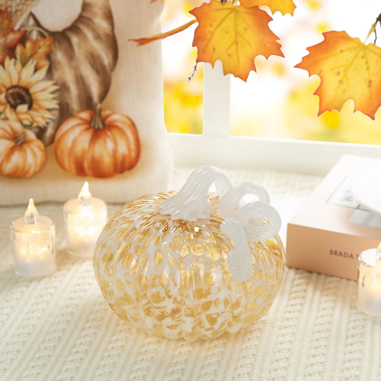 Fall Glass Pumpkin Decor