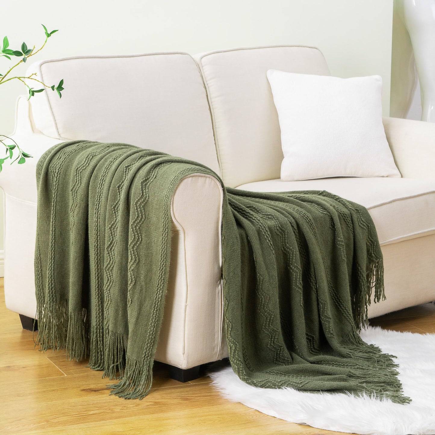 Army Green Throw Blanket
