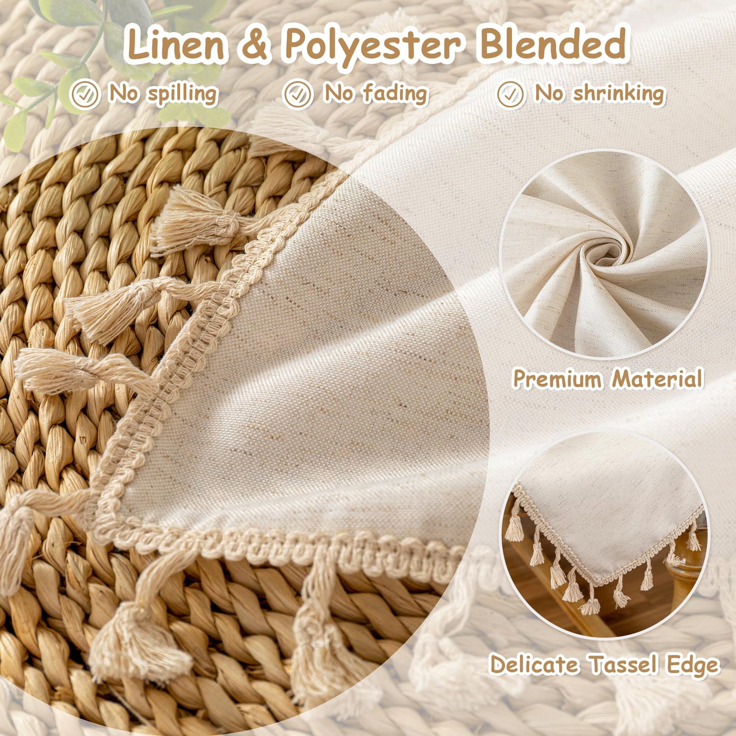 Faux Linen Table Cloth