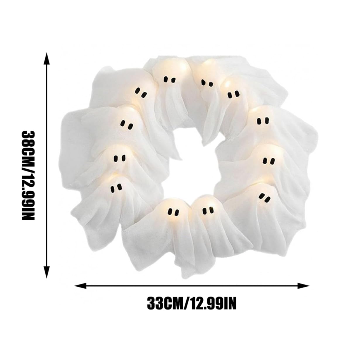 Lit Ghost Wreath
