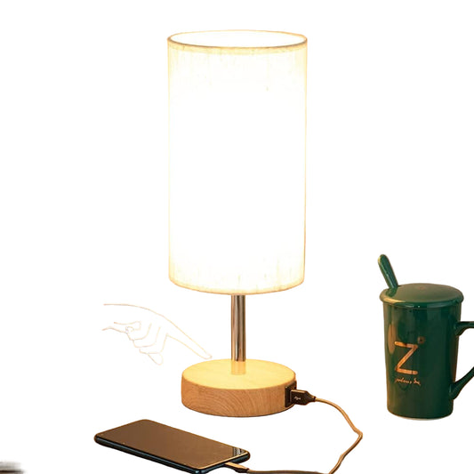Bedside Table Lamp with USB Port