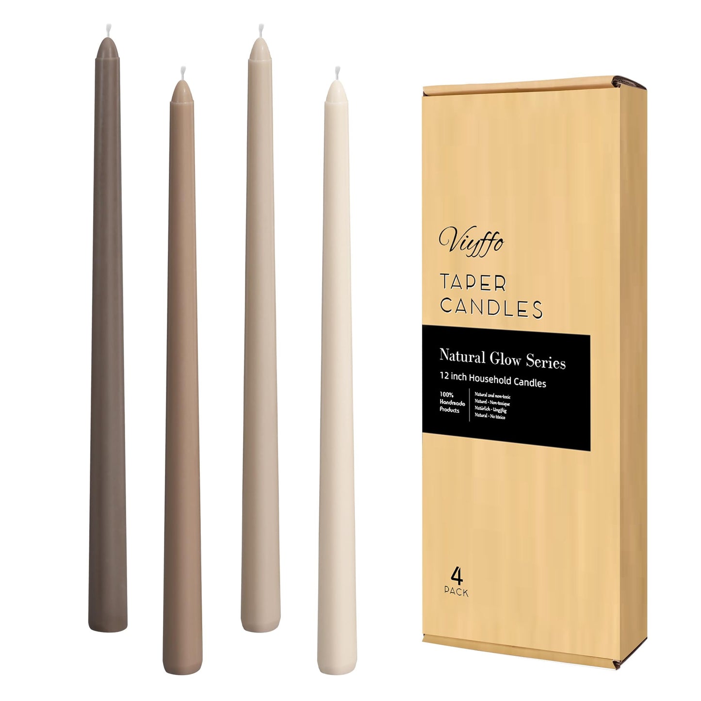 Taper Candles 12 Inch Brown Set of 4
