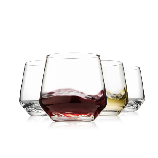 Stemless Wine Glasses Set of 4
