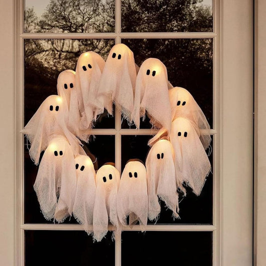Lit Ghost Wreath