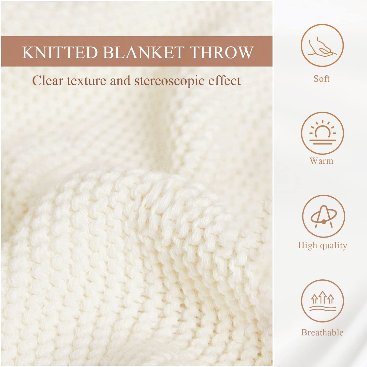 Knitted Throw Blanket Nordic Style