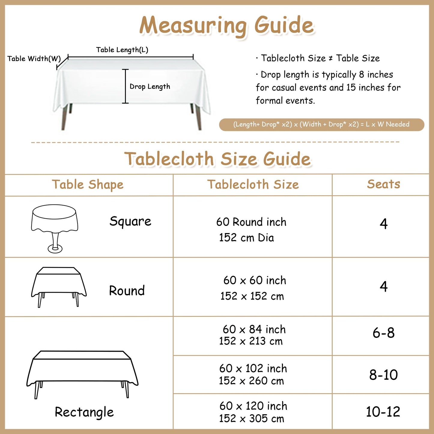 Faux Linen Table Cloth