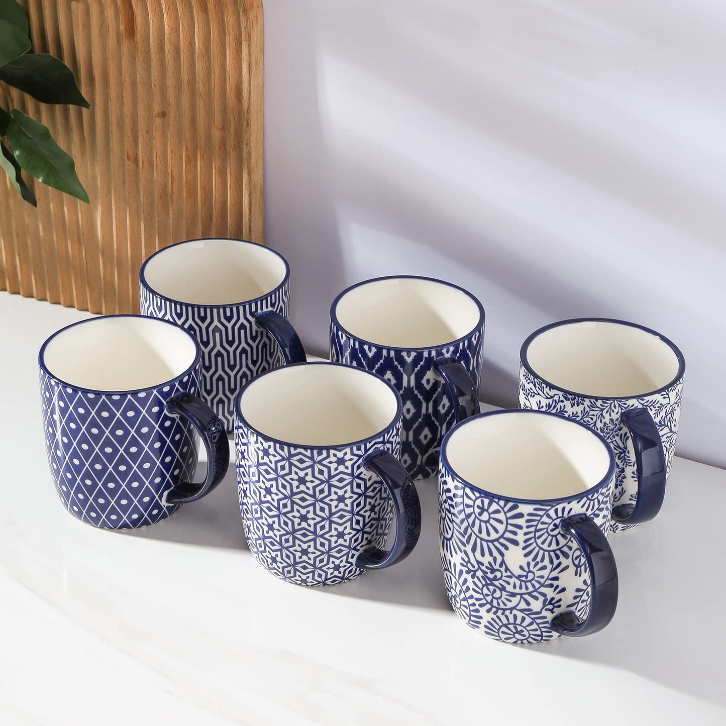 Porcelain Coffee Mug Set (Set of 6)