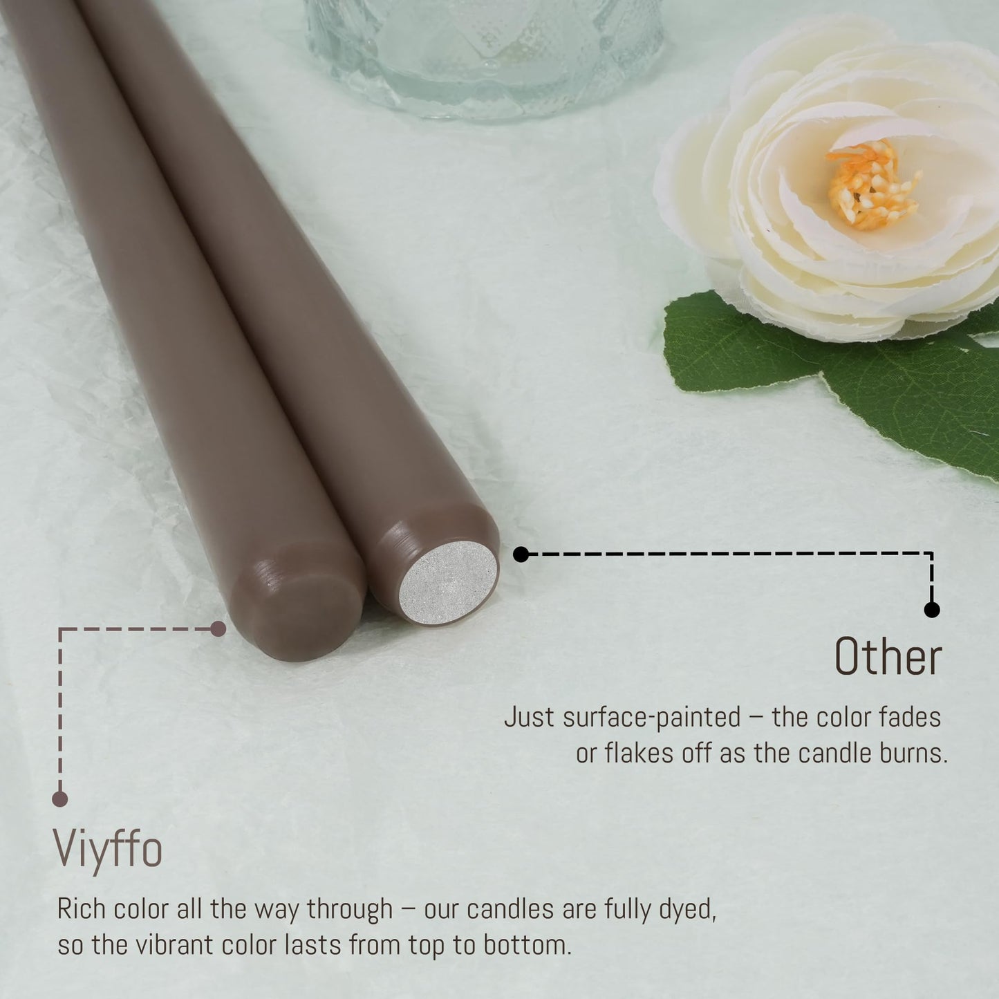 Taper Candles 12 Inch Brown Set of 4