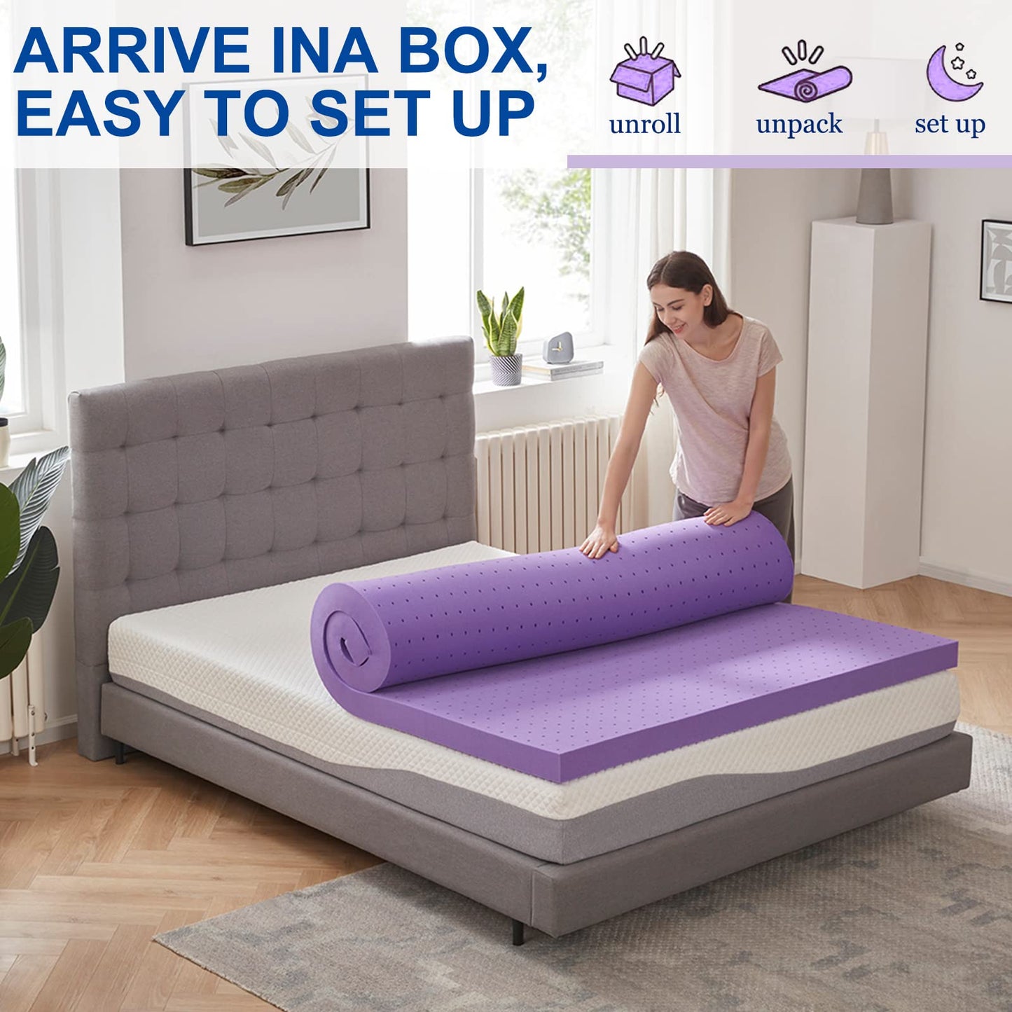 Twin XL Gel Memory Foam Mattress Topper