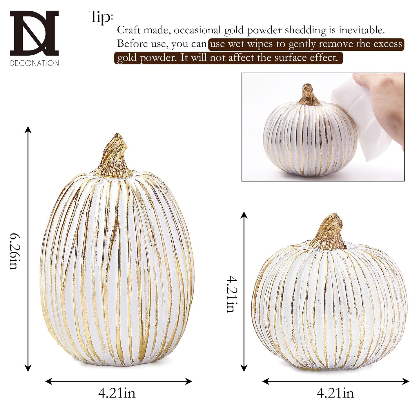 White & Gold Pumpkins