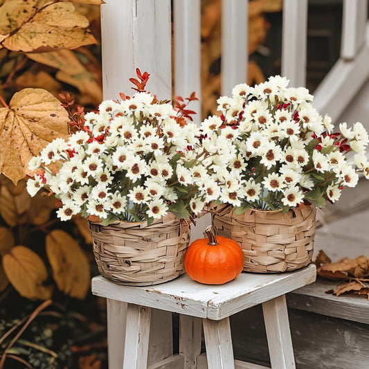 8 Bundles Artificial Daisies Flowers