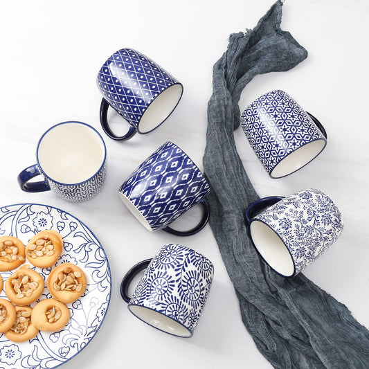Porcelain Coffee Mug Set (Set of 6)