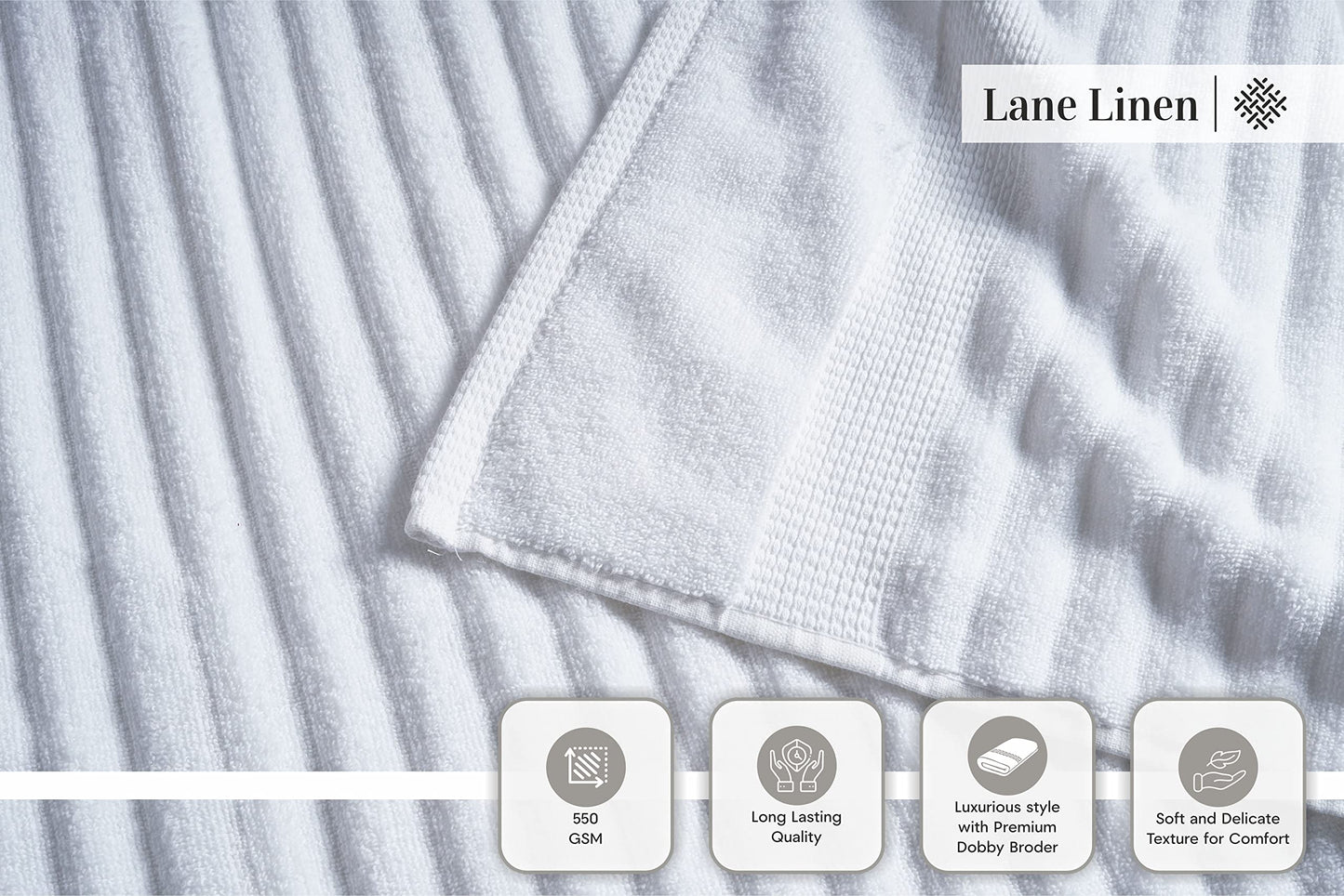 White Bath Towels - 100% Cotton (6 Piece Set)