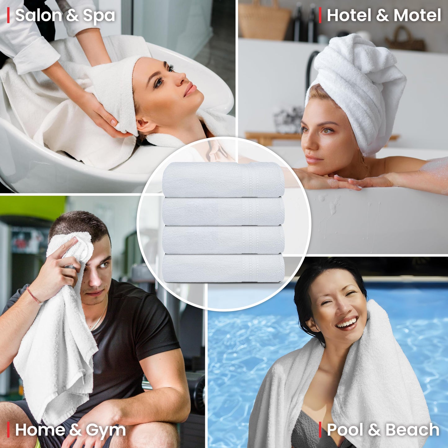 Luxury Washcloths 100% Natural Cotton (12 Pack)