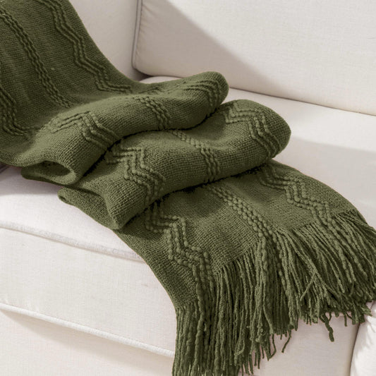 Army Green Throw Blanket
