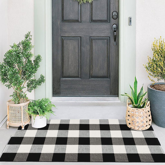 Checkered Front Door Mat