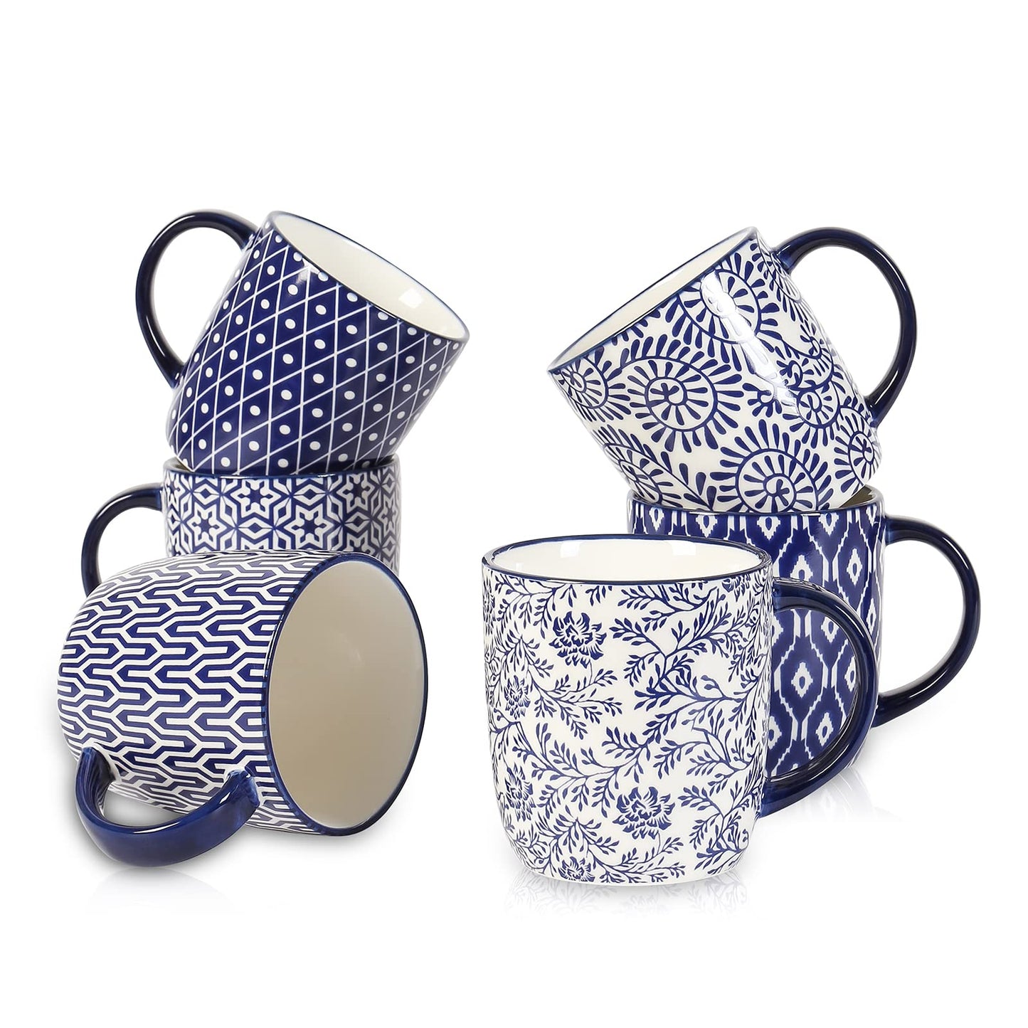 Porcelain Coffee Mug Set (Set of 6)
