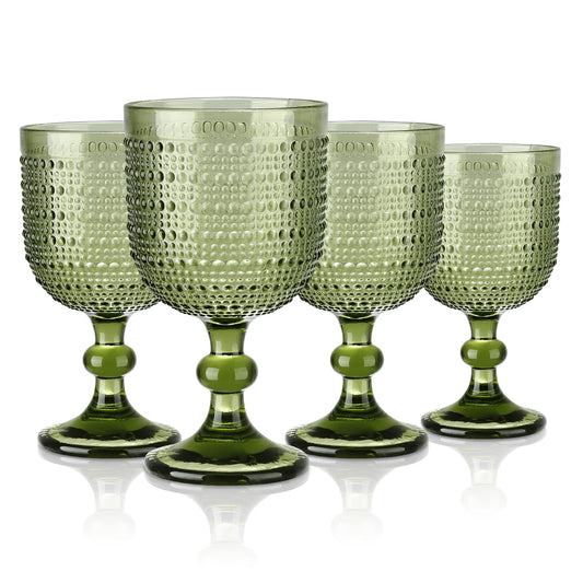 Green Vintage Wine Goblet