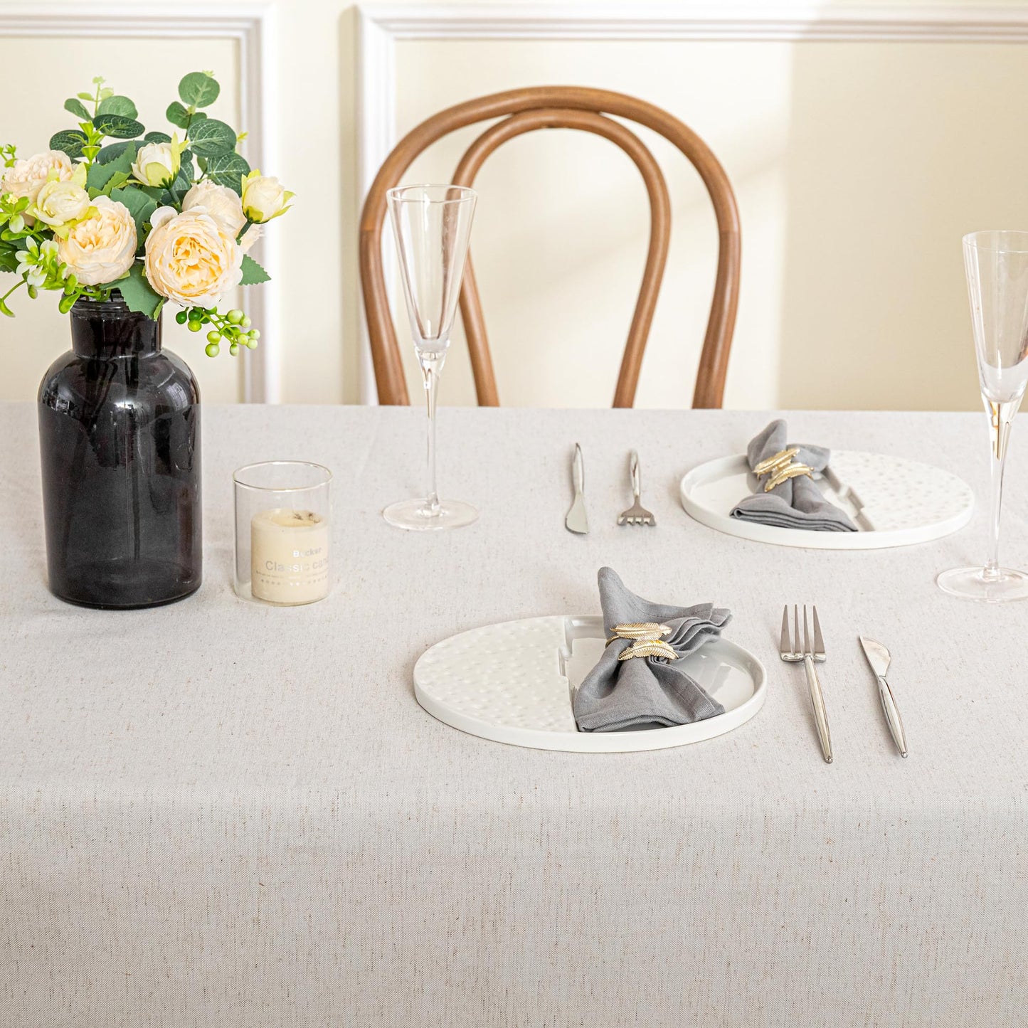 Faux Linen Table Cloth