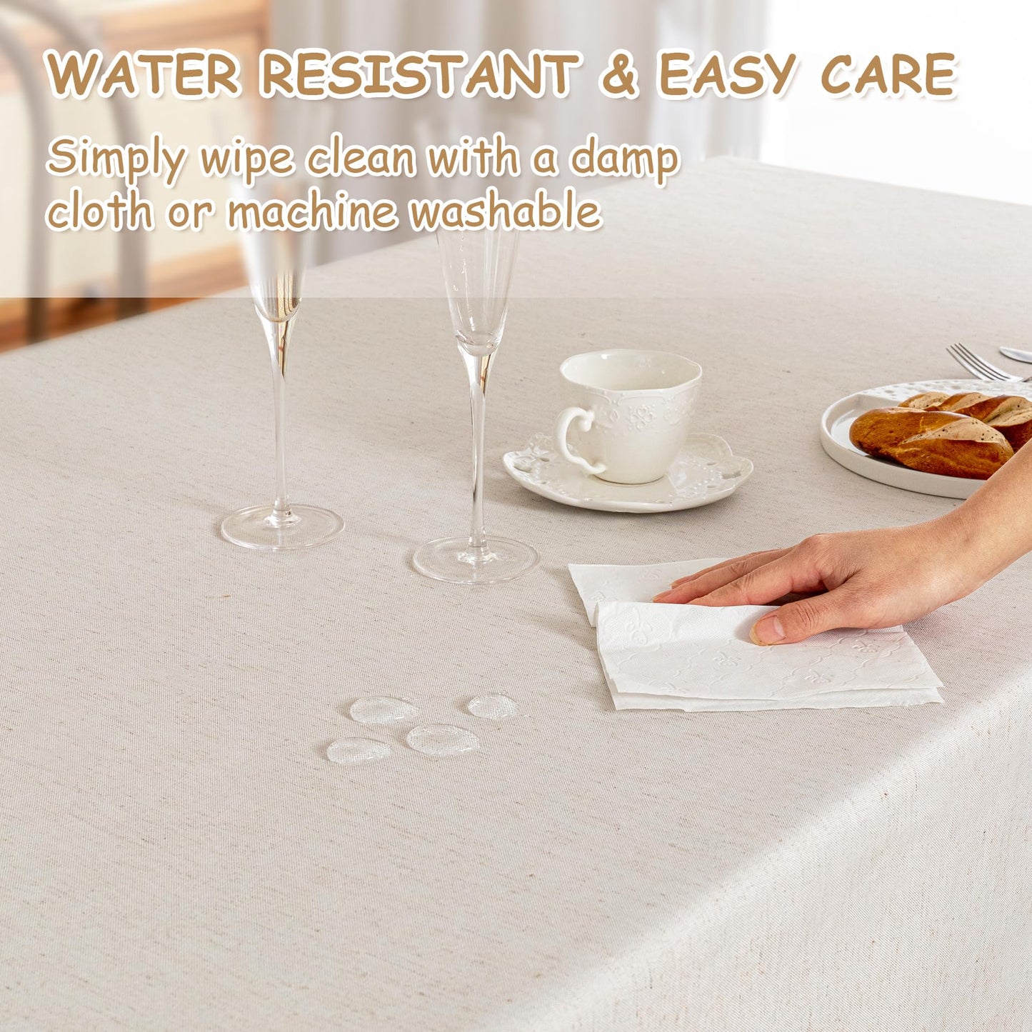Faux Linen Table Cloth