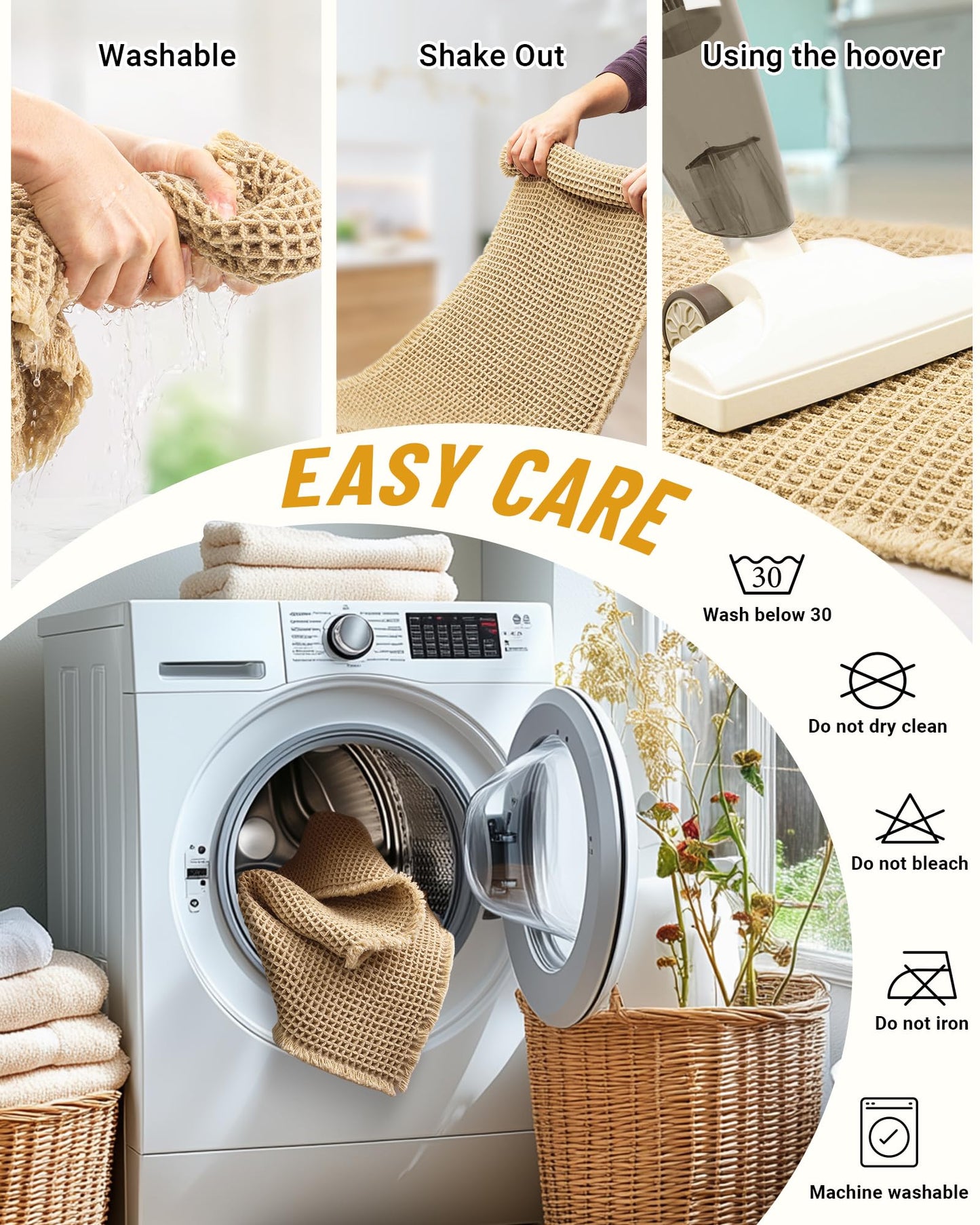 Large Waffle Bath Mat (Set of 2)
