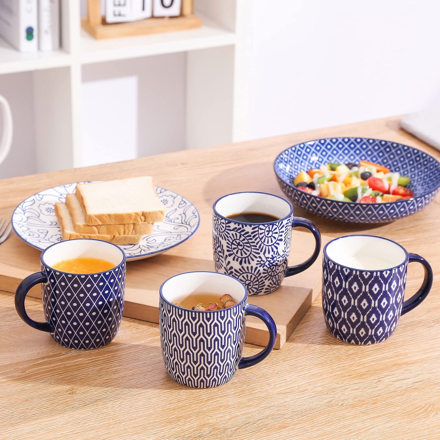 Porcelain Coffee Mug Set (Set of 6)