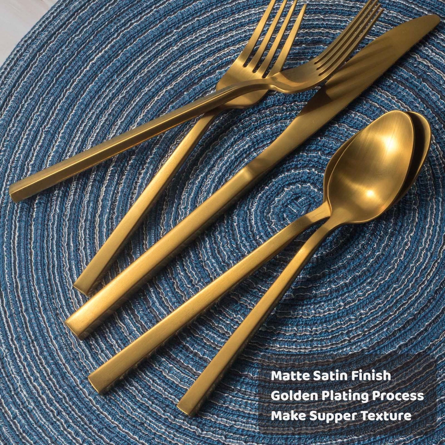Cube Gold 20-Piece Forged Silverware