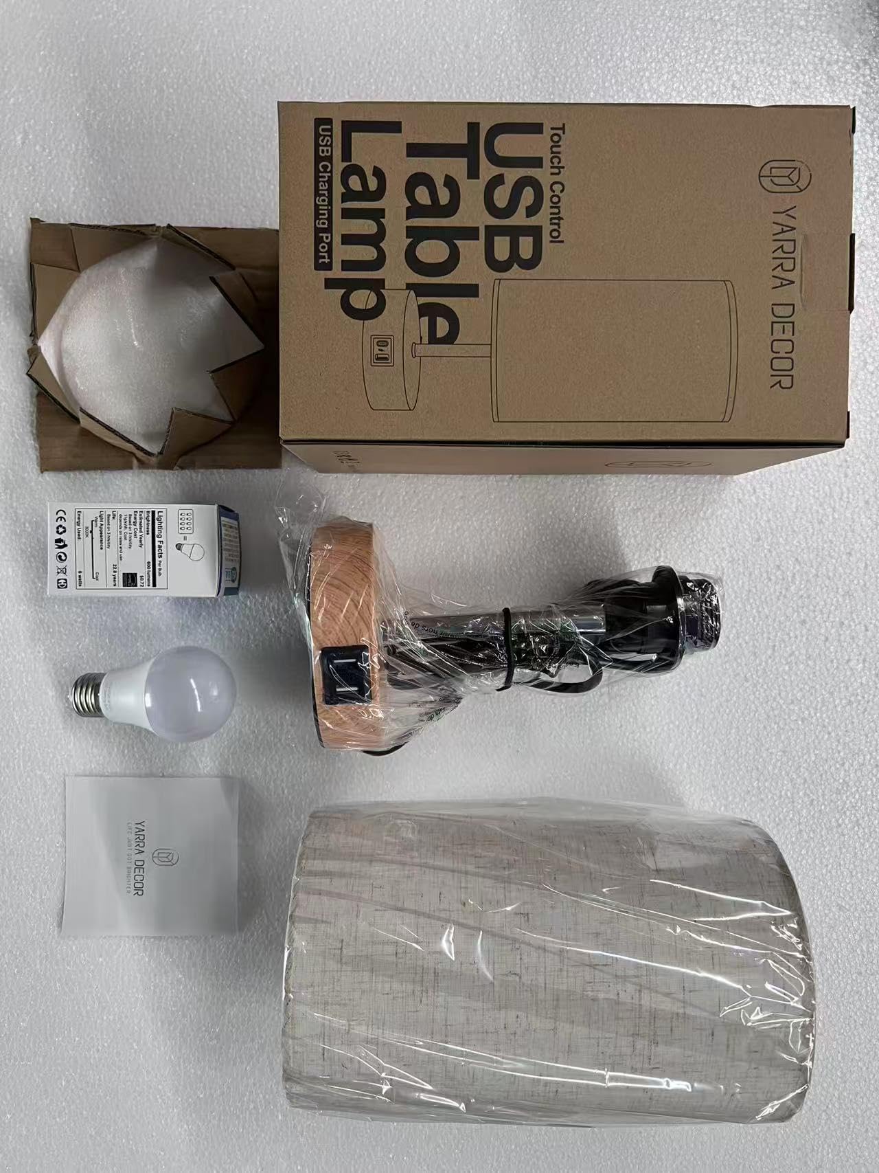 Bedside Table Lamp with USB Port