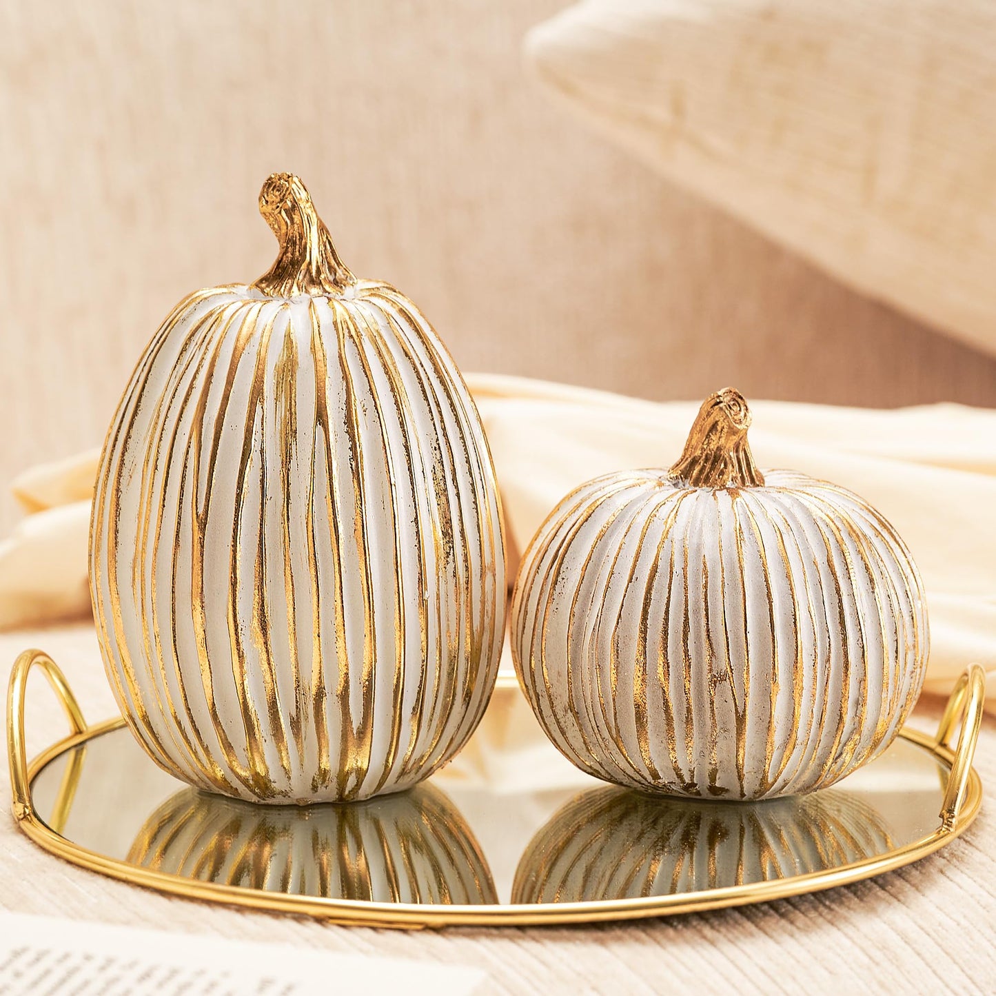 White & Gold Pumpkins
