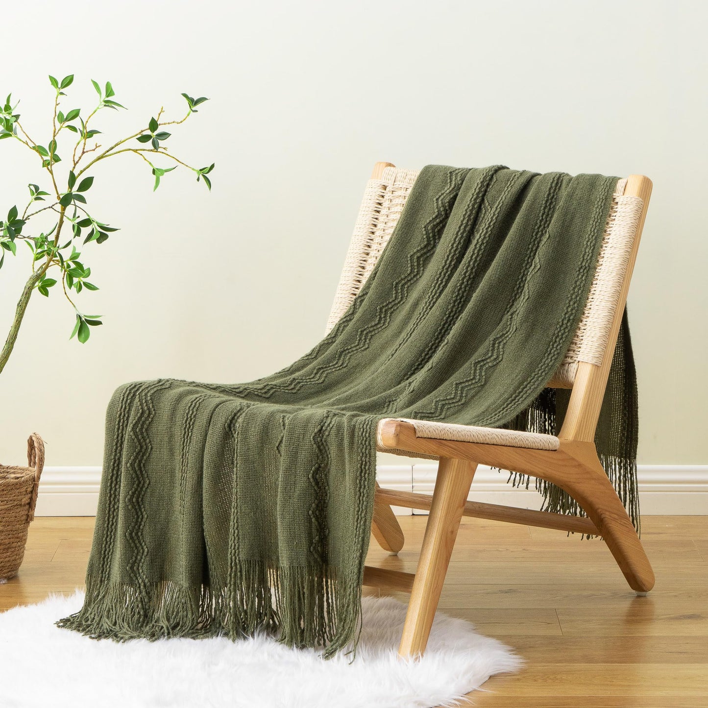 Army Green Throw Blanket