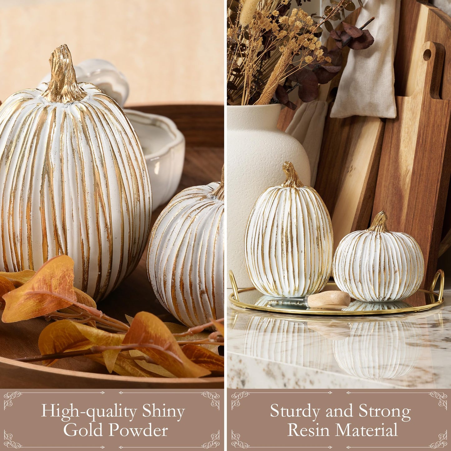 White & Gold Pumpkins