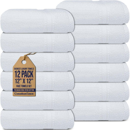 Luxury Washcloths 100% Natural Cotton (12 Pack)