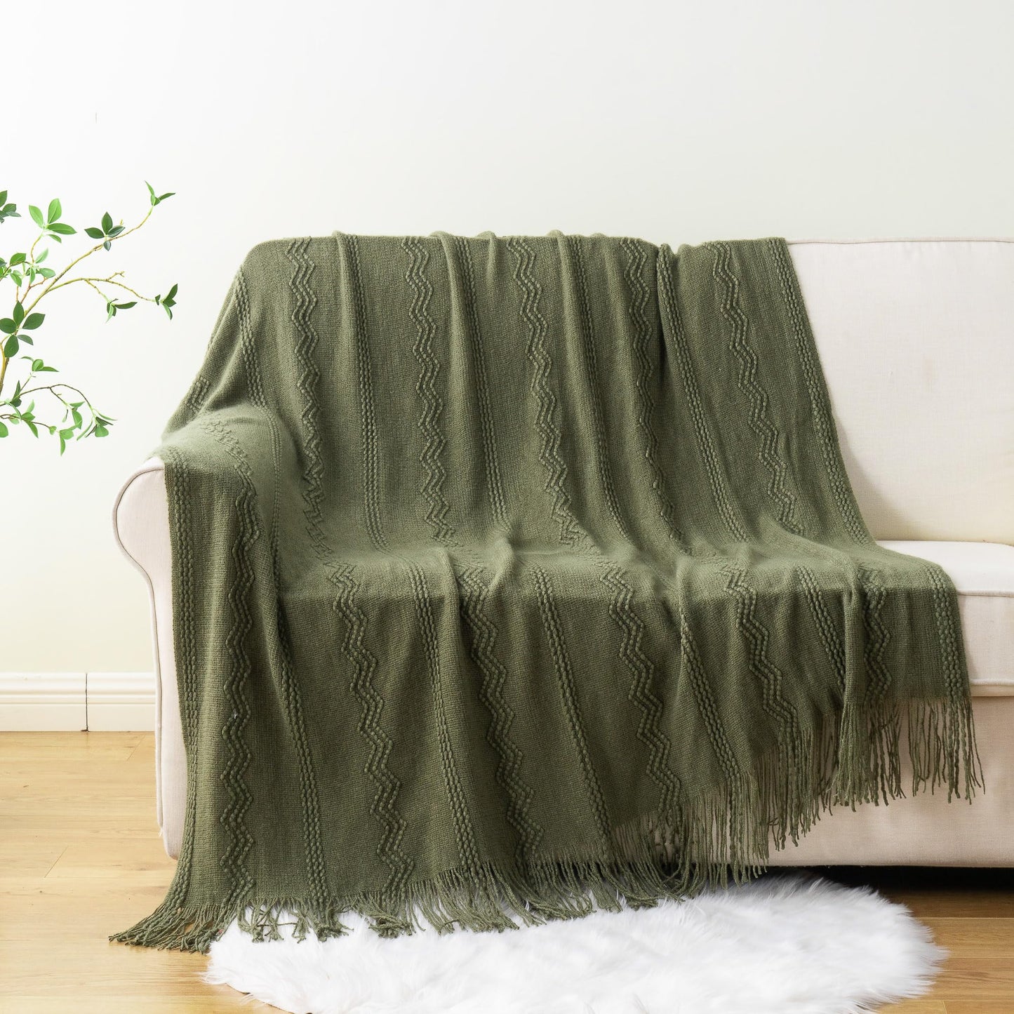 Army Green Throw Blanket